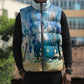 Somalia Liberation Unity Sleeveless Puffer Jacket Soomaaliya Script Peace Dove Watercolor