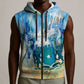 Somalia Liberation Unity Sleeveless Zip Hoodie Soomaaliya Script Peace Dove Watercolor