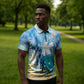 Somalia Liberation Unity Zipper Polo Shirt Soomaaliya Script Peace Dove Watercolor