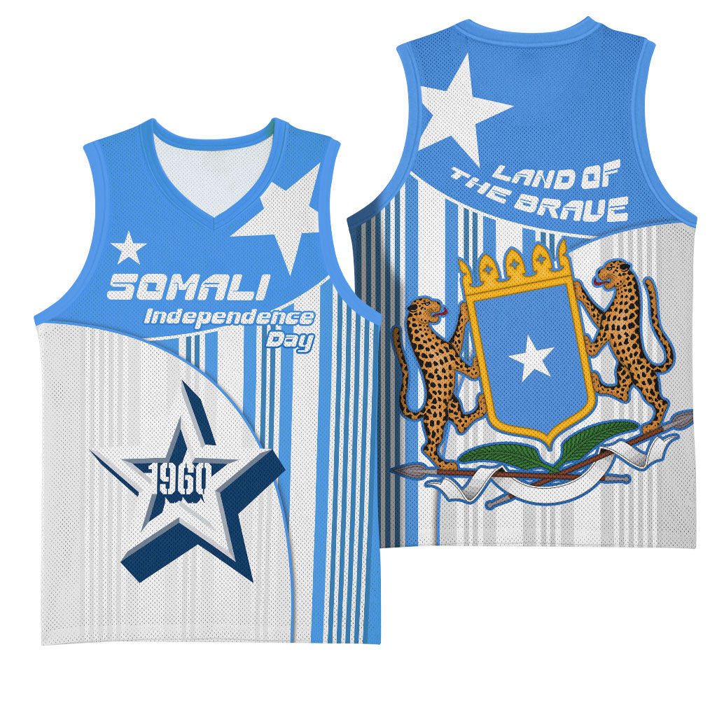 Somalia Independence Day 1960 Basketball Jersey Somali Coat Of Arms Star - Land Of The Brave