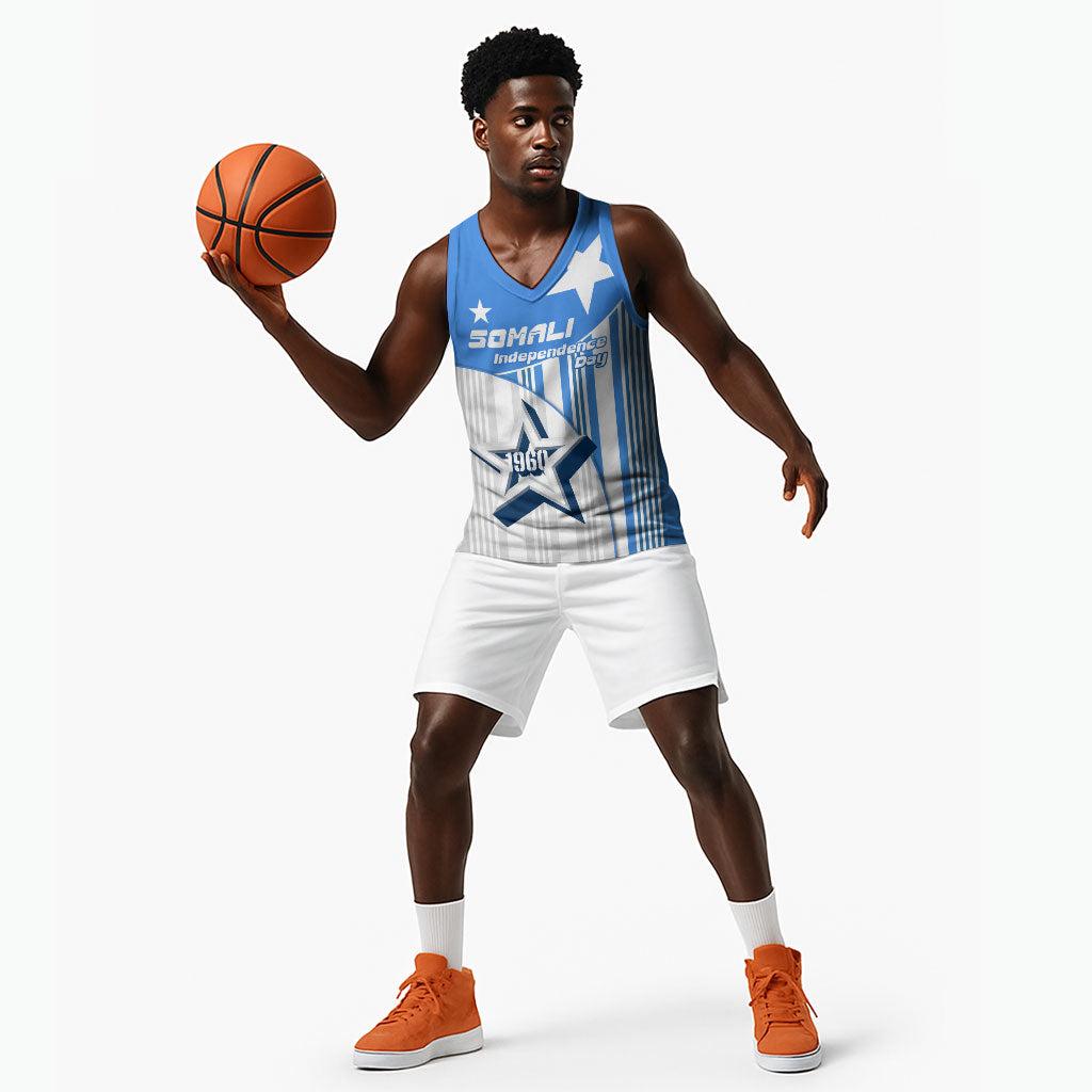 Somalia Independence Day 1960 Basketball Jersey Somali Coat Of Arms Star - Land Of The Brave