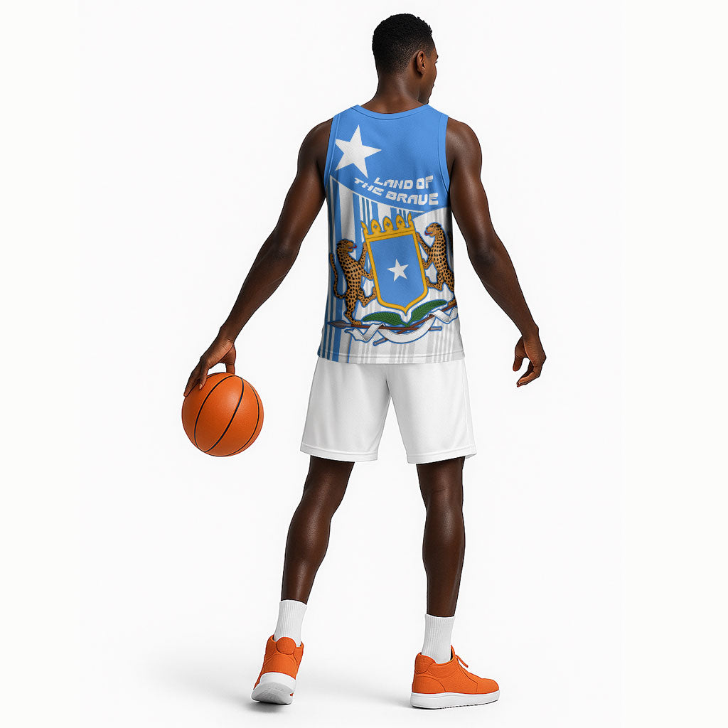 Somalia Independence Day 1960 Basketball Jersey Somali Coat Of Arms Star - Land Of The Brave