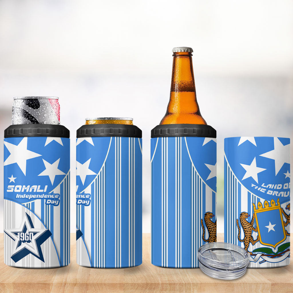 Somalia Independence Day 1960 4 in 1 Can Cooler Tumbler Somali Coat Of Arms Star - Land Of The Brave