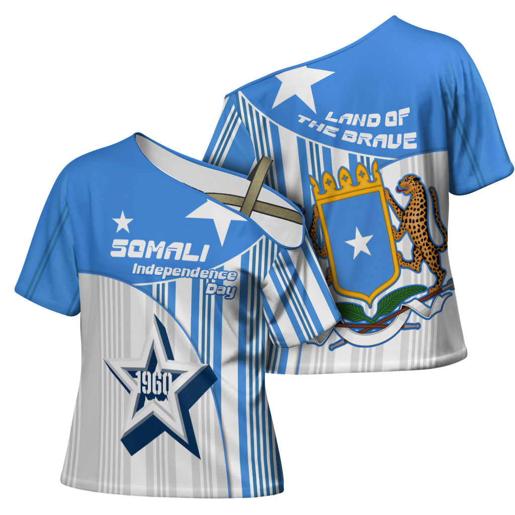 Somalia Independence Day 1960 Cross Shoulder Shirt Somali Coat Of Arms Star - Land Of The Brave