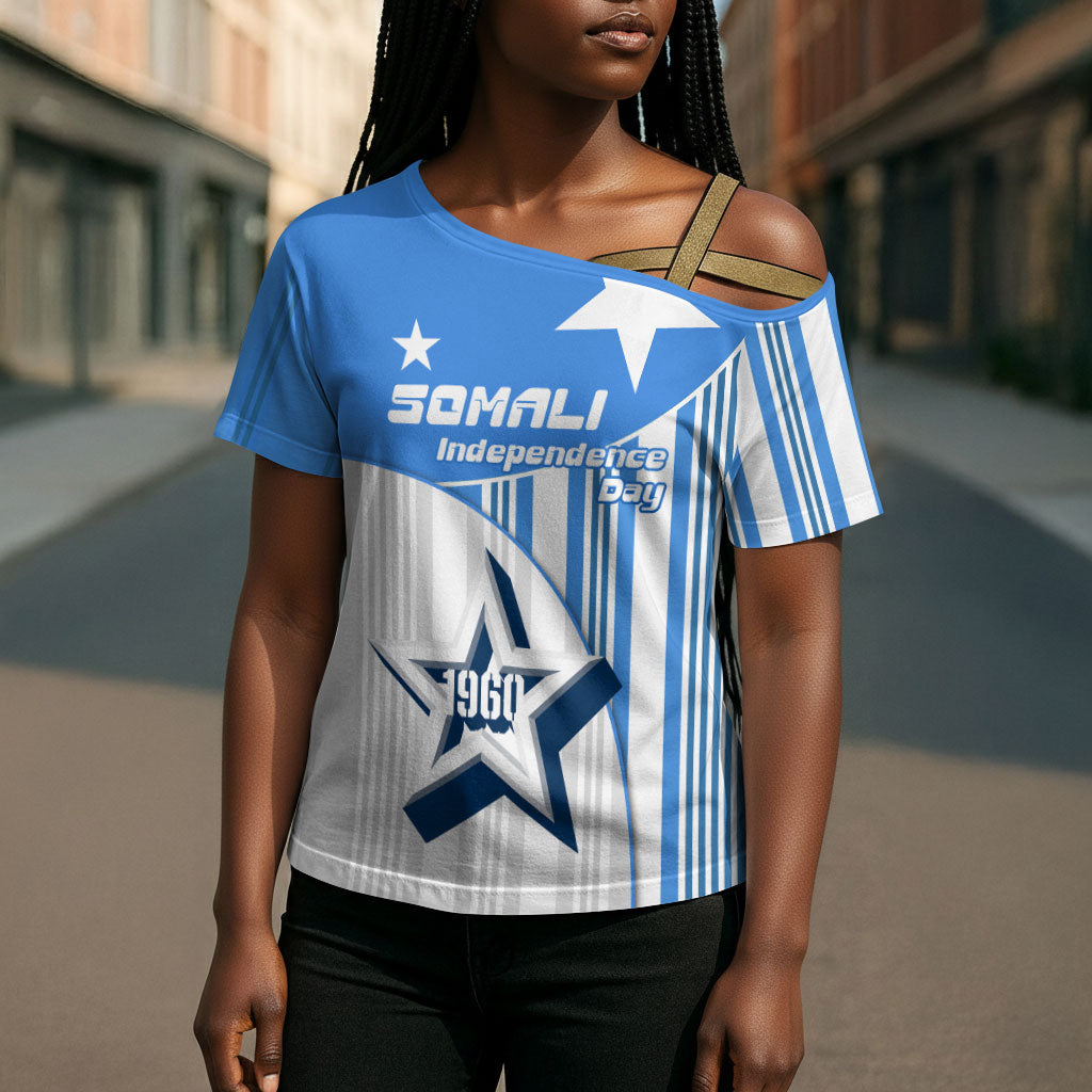 Somalia Independence Day 1960 Cross Shoulder Shirt Somali Coat Of Arms Star - Land Of The Brave