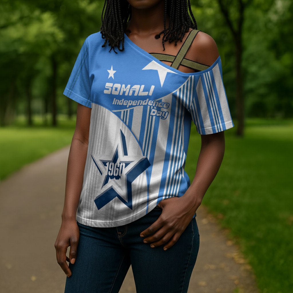 Somalia Independence Day 1960 Cross Shoulder Shirt Somali Coat Of Arms Star - Land Of The Brave