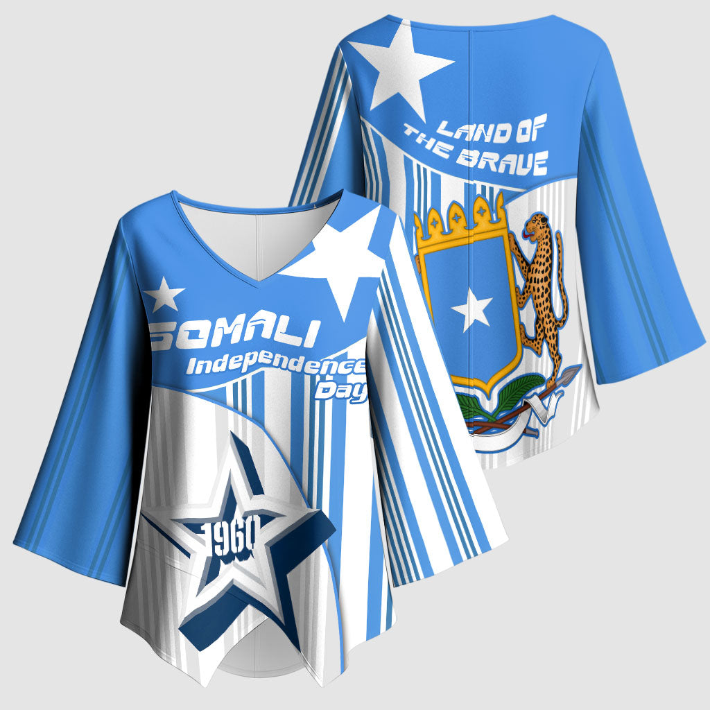 Somalia Independence Day 1960 Kimono Sleeve Blouse Somali Coat Of Arms Star - Land Of The Brave