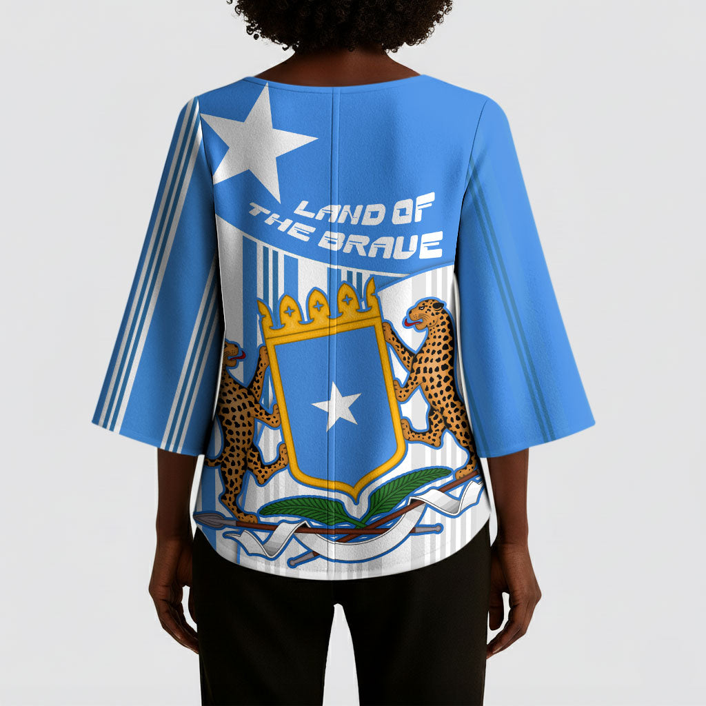 Somalia Independence Day 1960 Kimono Sleeve Blouse Somali Coat Of Arms Star - Land Of The Brave