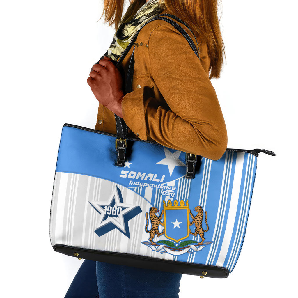 Somalia Independence Day 1960 Leather Tote Bag Somali Coat Of Arms Star - Land Of The Brave