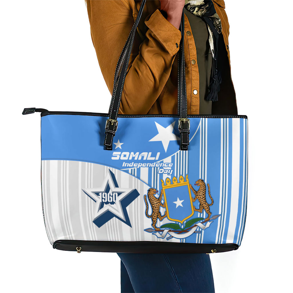Somalia Independence Day 1960 Leather Tote Bag Somali Coat Of Arms Star - Land Of The Brave