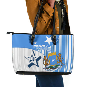 Somalia Independence Day 1960 Leather Tote Bag Somali Coat Of Arms Star - Land Of The Brave