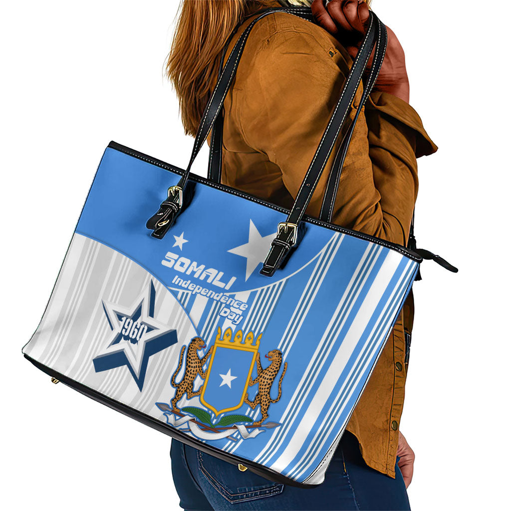 Somalia Independence Day 1960 Leather Tote Bag Somali Coat Of Arms Star - Land Of The Brave