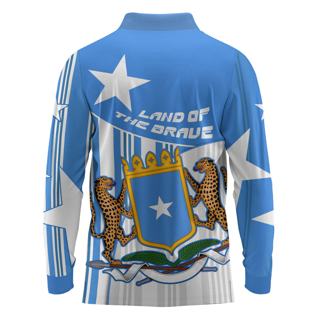 Somalia Independence Day 1960 Long Sleeve Polo Shirt Somali Coat Of Arms Star - Land Of The Brave