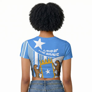 Somalia Independence Day 1960 Raglan Cropped T shirt Somali Coat Of Arms Star - Land Of The Brave
