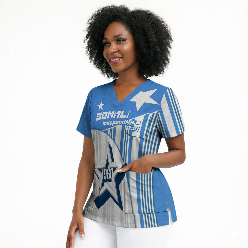 Somalia Independence Day 1960 Scrub Top Somali Coat Of Arms Star - Land Of The Brave