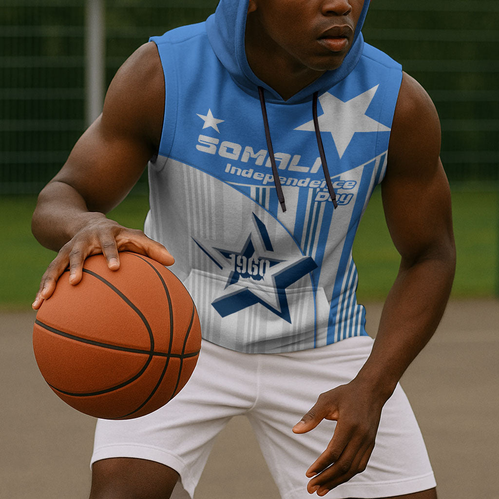 Somalia Independence Day 1960 Sleeveless Hoodie Somali Coat Of Arms Star - Land Of The Brave
