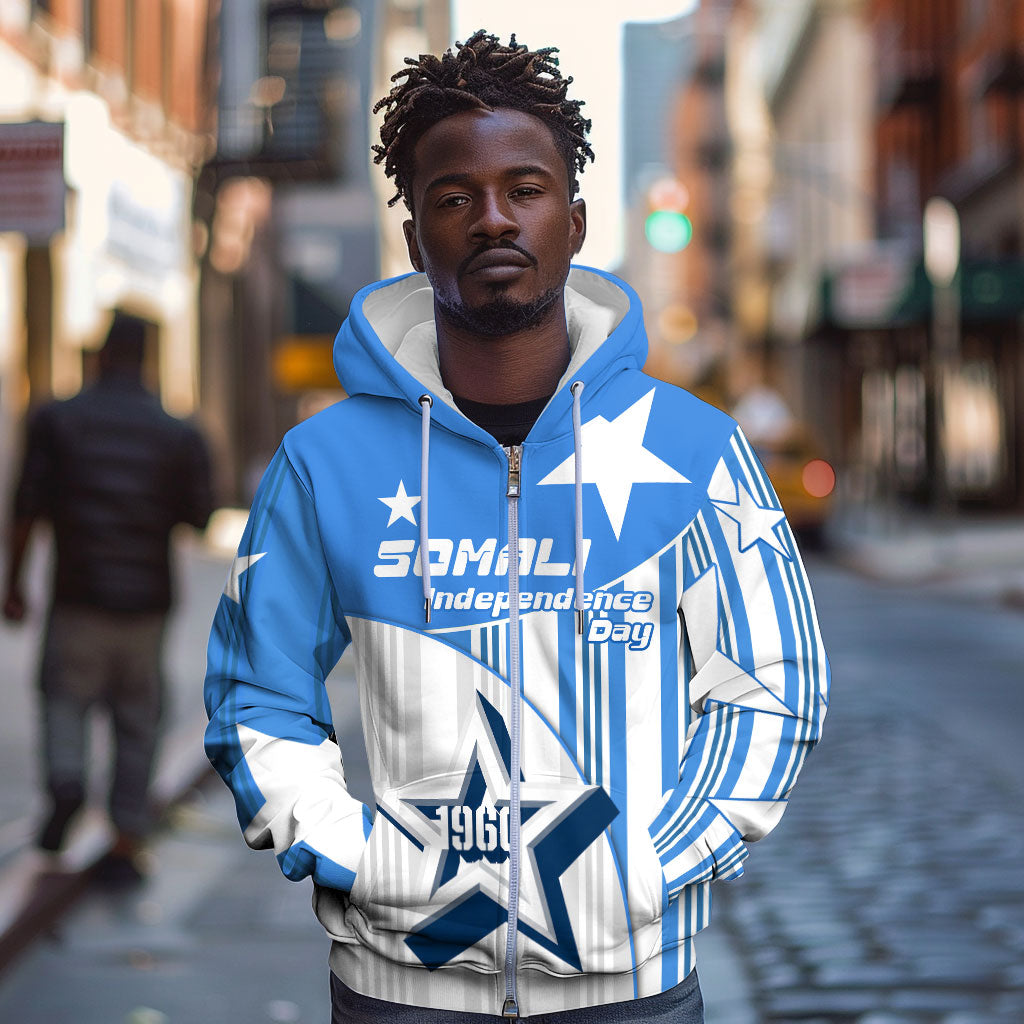 Somalia Independence Day 1960 Zip Hoodie Somali Coat Of Arms Star - Land Of The Brave