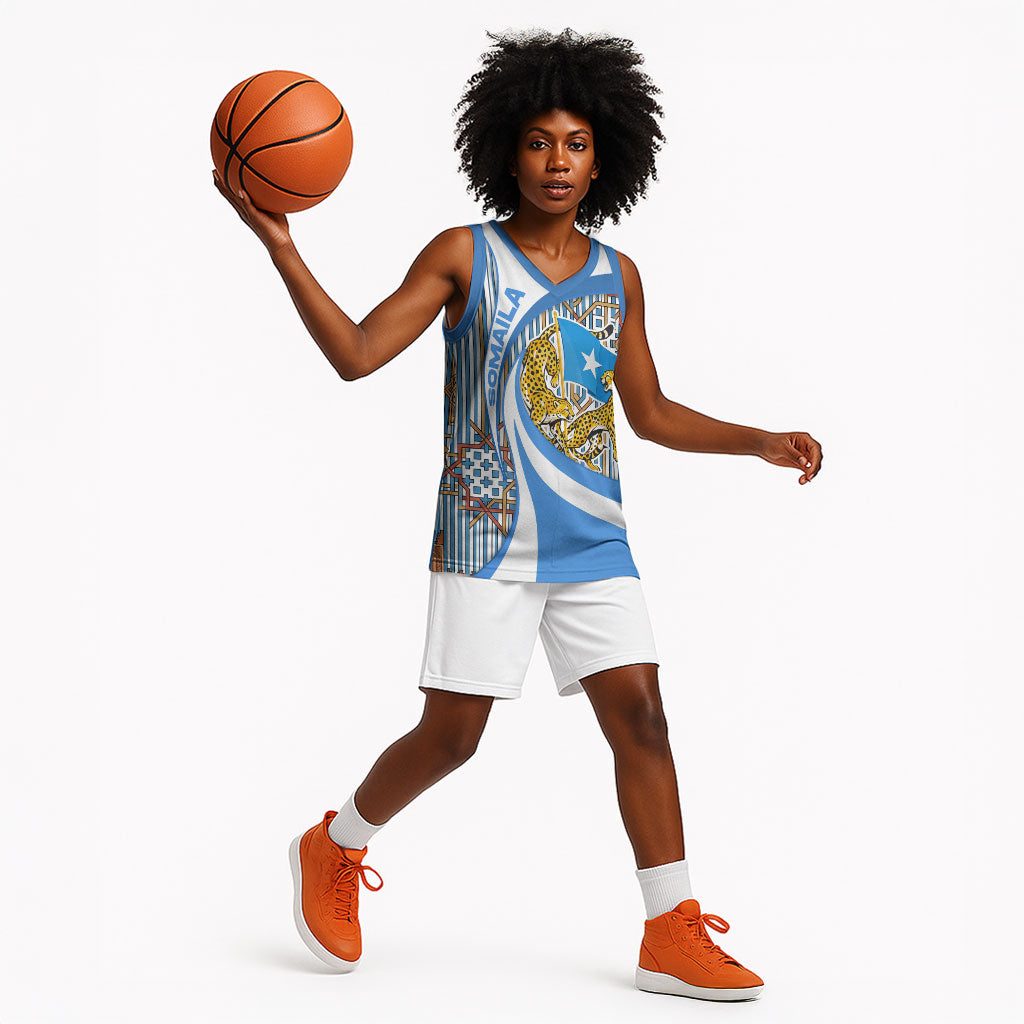 Somalia Freedom Independence Basketball Jersey Leopard Flag Power Fist