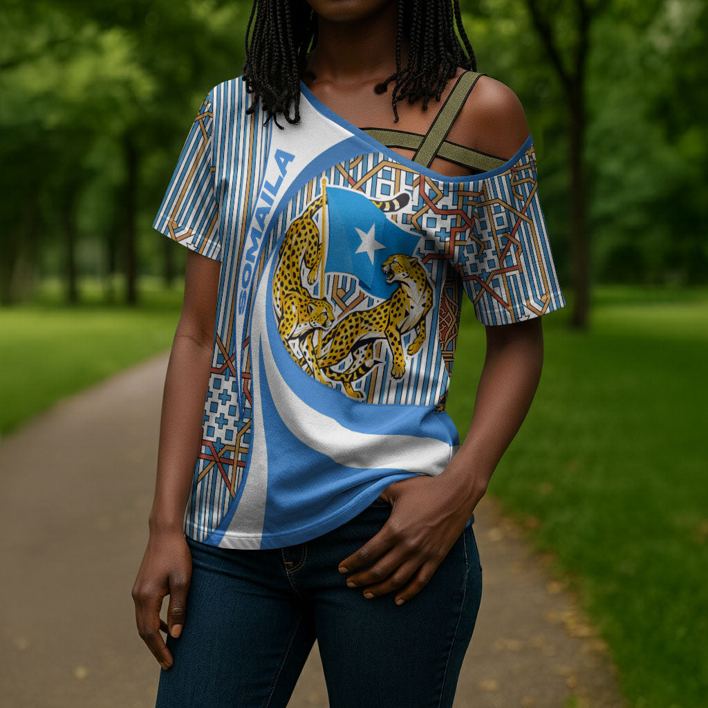Somalia Freedom Independence Cross Shoulder Shirt Leopard Flag Power Fist