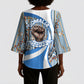Somalia Freedom Independence Kimono Sleeve Blouse Leopard Flag Power Fist