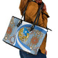 Somalia Freedom Independence Leather Tote Bag Leopard Flag Power Fist