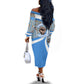 Somalia Freedom Independence Off The Shoulder Long Sleeve Dress Leopard Flag Power Fist