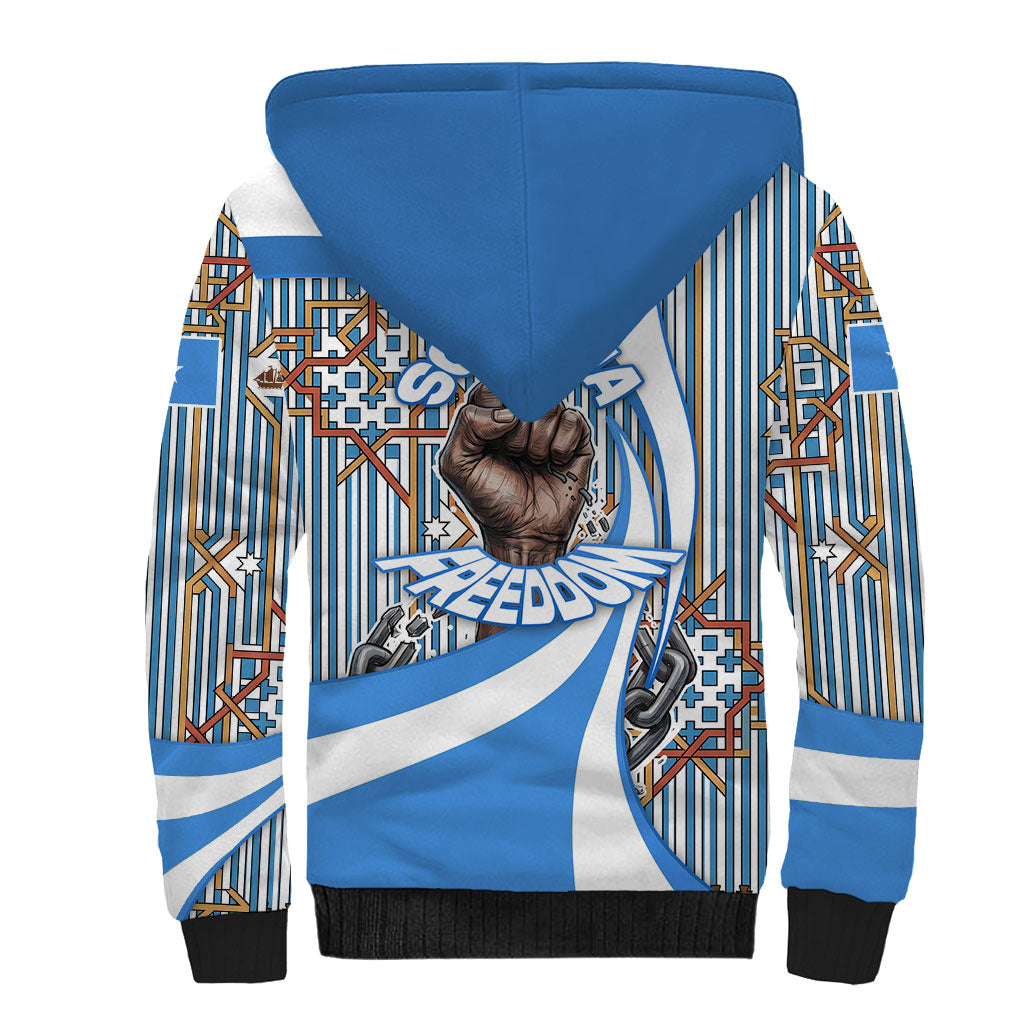 Somalia Freedom Independence Sherpa Hoodie Leopard Flag Power Fist