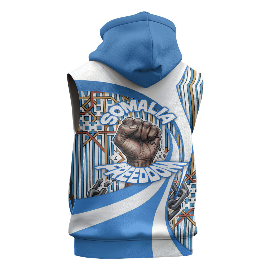Somalia Freedom Independence Sleeveless Hoodie Leopard Flag Power Fist