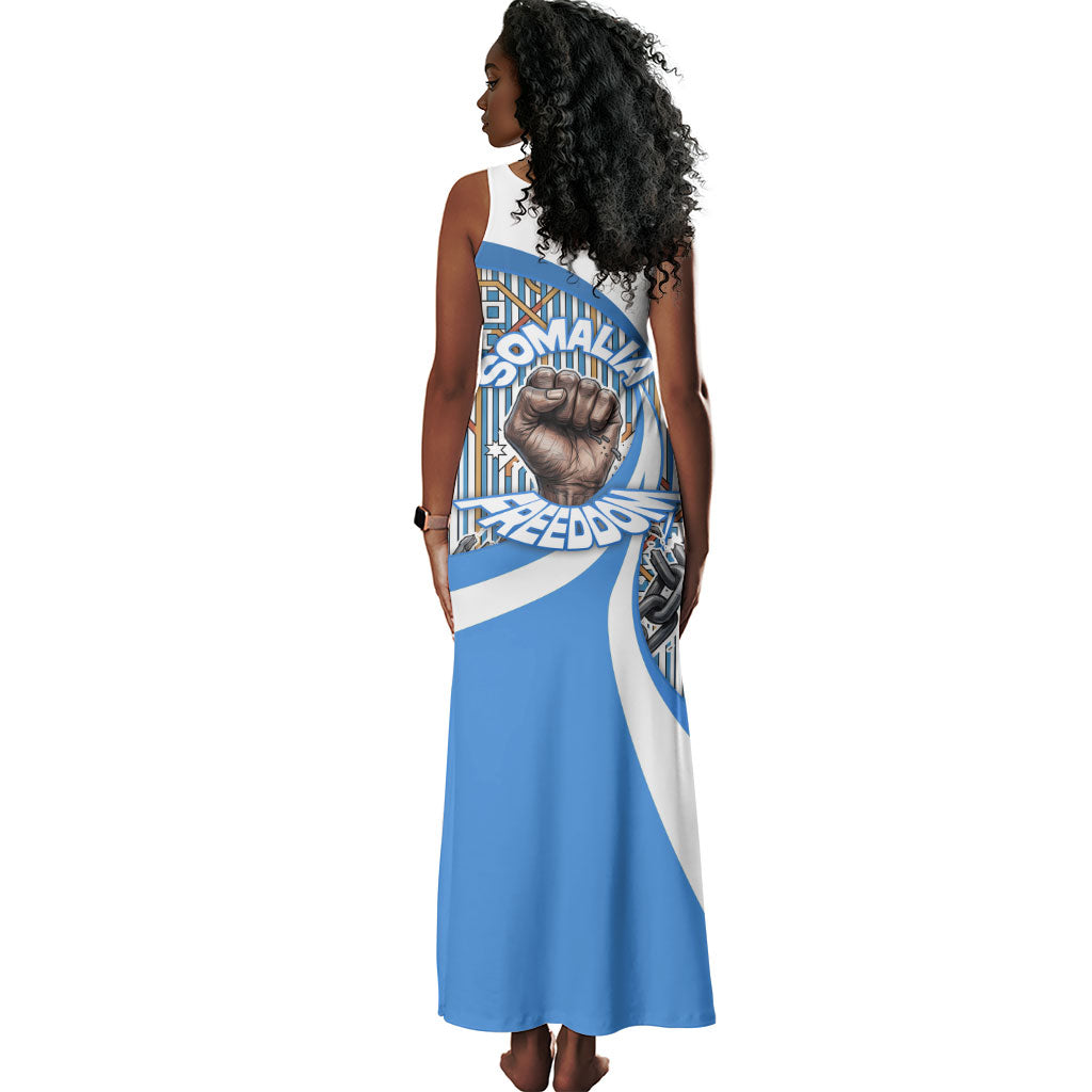 Somalia Freedom Independence Tank Maxi Dress Leopard Flag Power Fist