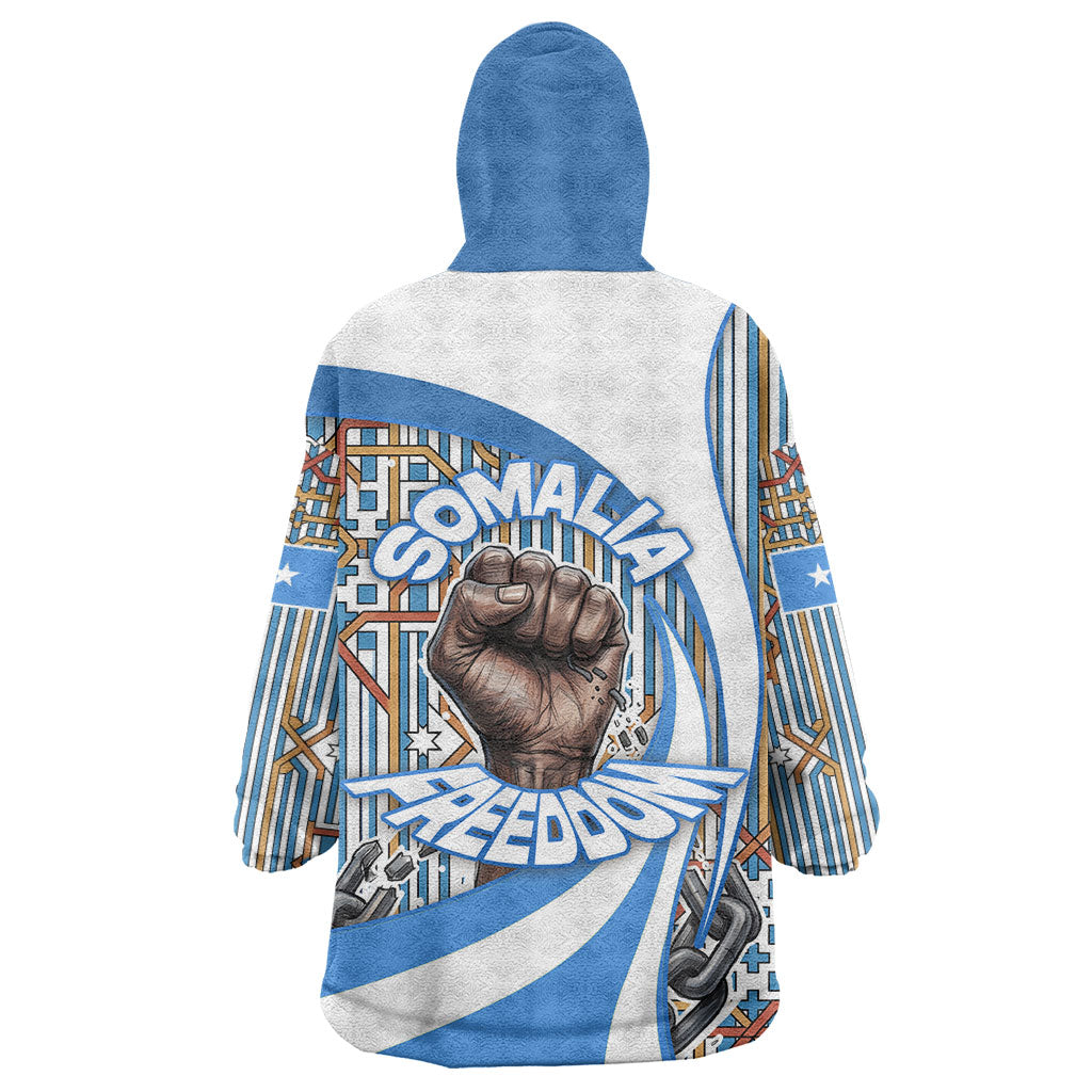 Somalia Freedom Independence Wearable Blanket Hoodie Leopard Flag Power Fist