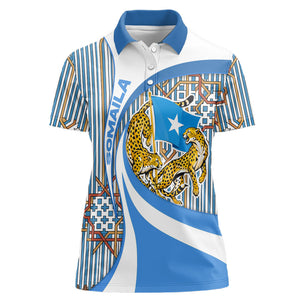 Somalia Freedom Independence Women Polo Shirt Leopard Flag Power Fist
