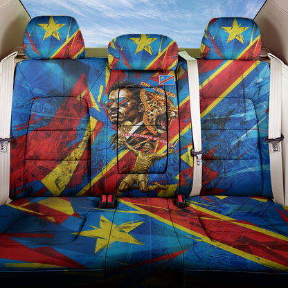 DR Congo Patrice Lumumba Football Victory Back Car Seat Cover African Pride Leopard And Flag