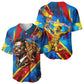 DR Congo Patrice Lumumba Football Victory Baseball Jersey African Pride Leopard And Flag