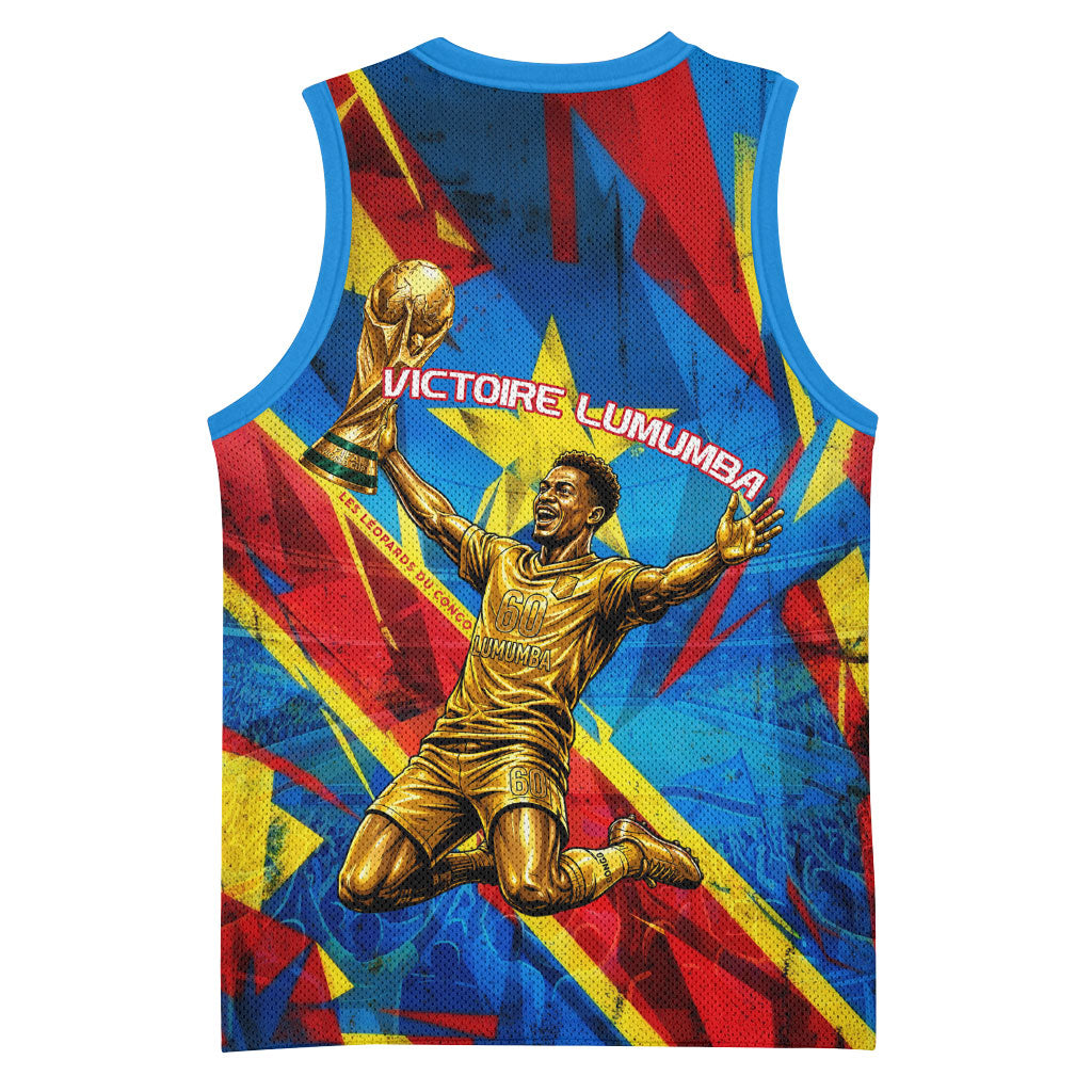 DR Congo Patrice Lumumba Football Victory Basketball Jersey African Pride Leopard And Flag