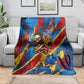 DR Congo Patrice Lumumba Football Victory Blanket African Pride Leopard And Flag