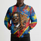 DR Congo Patrice Lumumba Football Victory Bomber Puffer Jacket African Pride Leopard And Flag