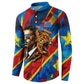DR Congo Patrice Lumumba Football Victory Button Sweatshirt African Pride Leopard And Flag