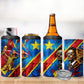 DR Congo Patrice Lumumba Football Victory 4 in 1 Can Cooler Tumbler African Pride Leopard And Flag