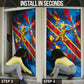 DR Congo Patrice Lumumba Football Victory Door Cover African Pride Leopard And Flag