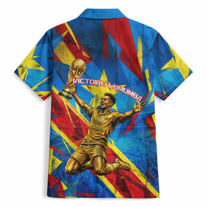 DR Congo Patrice Lumumba Football Victory Hawaiian Shirt African Pride Leopard And Flag