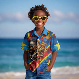 DR Congo Patrice Lumumba Football Victory Kid Hawaiian Shirt African Pride Leopard And Flag