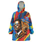 DR Congo Patrice Lumumba Football Victory Kid Wearable Blanket Hoodie African Pride Leopard And Flag