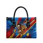 DR Congo Patrice Lumumba Football Victory Leather Bag African Pride Leopard And Flag