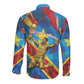 DR Congo Patrice Lumumba Football Victory Long Sleeve Button Shirt African Pride Leopard And Flag