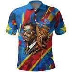 DR Congo Patrice Lumumba Football Victory Polo Shirt African Pride Leopard And Flag