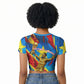 DR Congo Patrice Lumumba Football Victory Raglan Cropped T shirt African Pride Leopard And Flag
