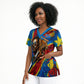 DR Congo Patrice Lumumba Football Victory Scrub Top African Pride Leopard And Flag