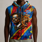 DR Congo Patrice Lumumba Football Victory Sleeveless Zip Hoodie African Pride Leopard And Flag