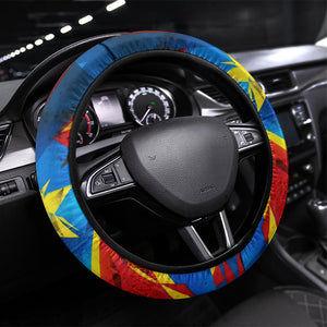 DR Congo Patrice Lumumba Football Victory Steering Wheel Cover African Pride Leopard And Flag