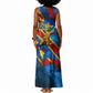 DR Congo Patrice Lumumba Football Victory Tank Maxi Dress African Pride Leopard And Flag
